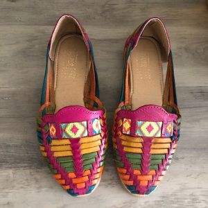 Mexican leather multicolor sandal/chancla 6.5